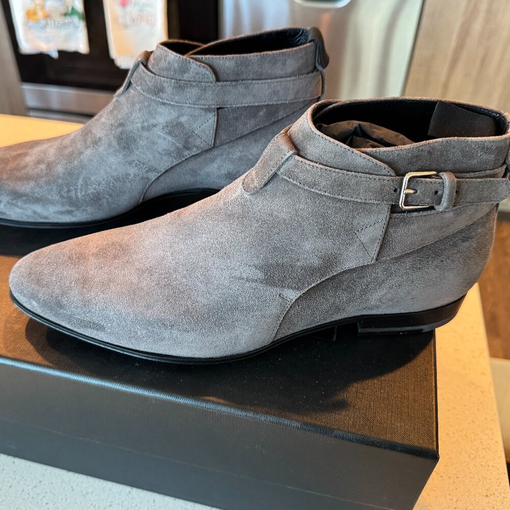Gray Saint Laurent Jodhpur boots